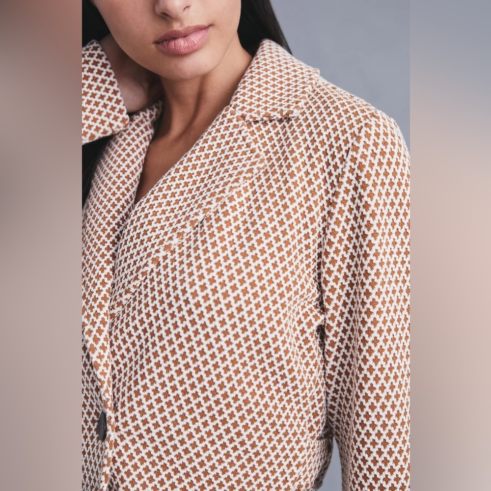 Anthropologie Maeve Cropped Knit Arabesque Blazer - Picture 3 of 11
